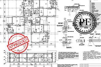 licensed engineering permit drawings, framing plan, floor plan, pe stamp