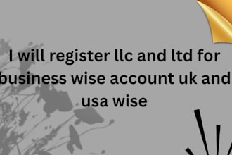 register llc and ltd for business wise account uk and usa wise