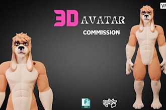 do high quality vrchat avatar, 3d furry model, nsfw fursona,facerig,animaze,gmod