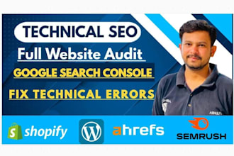 fix audit errors , google search console, and  technical SEO errors