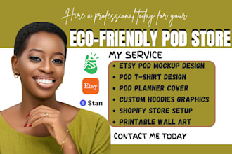 create pod product for etsy, kdp, etsy shopify print on demand store setup