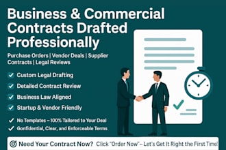 draft or review your business contract, purchase order, or commercial agreement