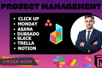 mondaycom, clickup, notion, trello, zoho, asana, dubsado, and slack