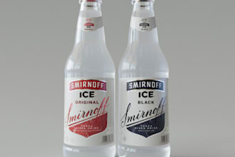 craft 3d bottle, label design, energy drink product animation, bottle packaging