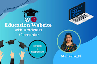create education website using wordpress and elementor