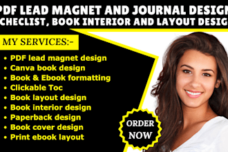 create ebook formatting PDF lead magnet book typesetting journal interior design