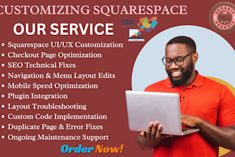 customize squarespace checkout page navigation menu layout SEO speed fix