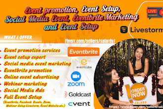 setup event with eventbrite, social media event  and event event promotion