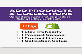 add product collection upload products do product listing to etsy or shopify