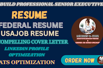 professionally build senior executive resume, federal, and usajobs resume