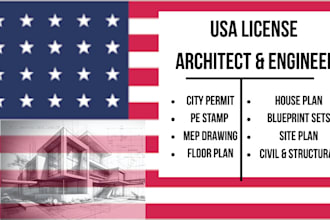 architectural structural drawing, ca stamp, city permit, pe stamp mep floor plan