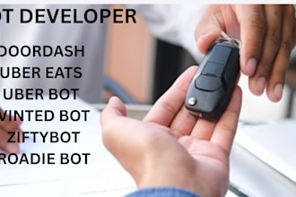 create an auto grabber delivery bot for doordash, vinted, zifty and uber eats