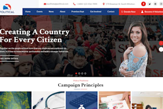 design a professional political website for campaigns,election and public figure