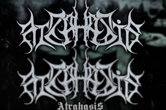 design death metal logo with texture and chrome effect