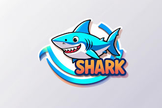 do creative shark mascot logo in 1 day