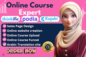 kajabi online course website, sales funnel, sales page, thinkific, podia, kartra