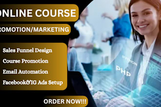 udemy online course promotion, thinkific online course, kajabi, sales funnel