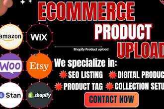 setup design etsy stan shopify store digital product upload website development