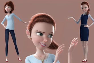 do 3d cartoon character stylized sculpt rig blend maya model for game brand film