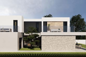 remodel facade, exterior home,3d architectural rendering,villa restaurant design
