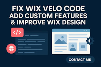 do wix velo code custom code and fix bugs with wix code and wix  design