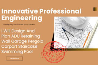 design, plan adu retaining wall garage pergola carport staircase swimming pool