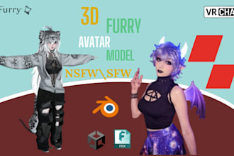 vrchat avatar vr character vrc avatar 3d furry avatar 3d vtuber model
