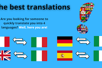 translate for you english, german and french into italian native or vice versa