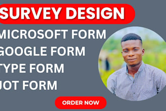 design survey form using microsoft form, google form, jot form and type form