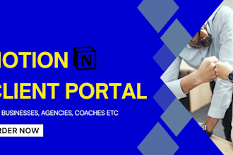 setup notion client portal, custom notion template notion crm notion expert