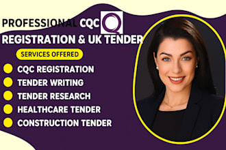 write tenders and handle cqc registration for UK healthcare firms