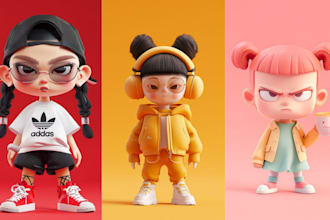 create custom 3d character models for printing, chibi, cartoon, and stl files
