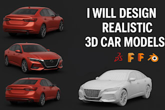 design realistic 3d car models and automotive parts in cad for 3d printing