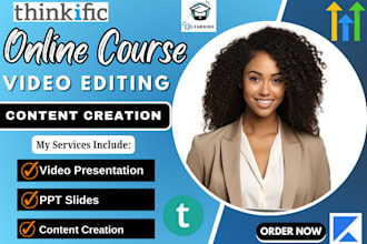 create elearning course content, course video editing, course upload, course PPT