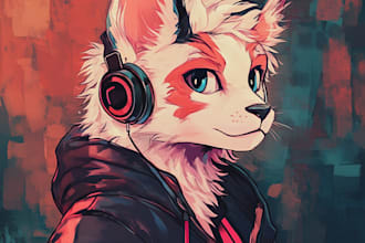 draw furry art, fursona, original furry character
