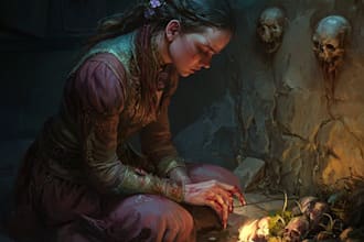 make fantasy horror character illustration