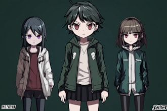 draw a danganronpa sprite art fanart