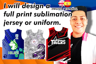 design a full print sublimation jersey or uniform