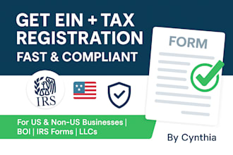 you with tax registration, ein, boi, and compliance filing