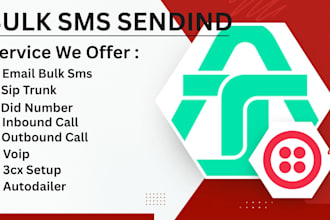 send bulk sms blast, did number, sip trunk using twilio, vonage, telnyx