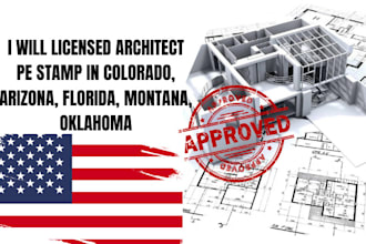 licensed architect pe stamp in colorado, arizona, florida, montana, oklahoma