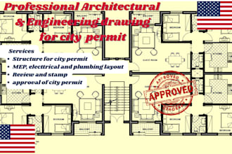 review and stamp texas, florida, new jersey architectural plan for city permit