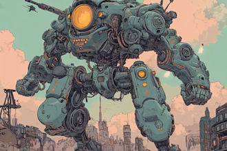 draw mecha robot armor character concept for you