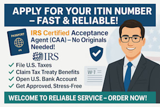 apply for your itin number as a caa from irs