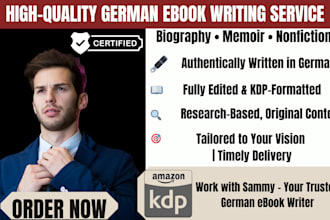 ghostwrite german non fiction memoirs and biographies for kdp