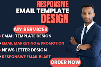 design responsive html email template clickable gmail  newsletter on klaviyo