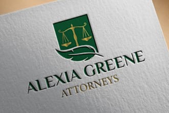 do minimalist legal, attorney and law firm logo with creative thinking