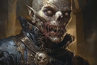 illustrate sketches of fantasy, scifi and horror characters