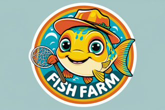 design creative fish farm logo for your business