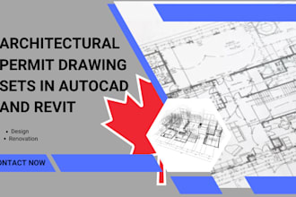 architectural permit drawing sets in autocad and revit